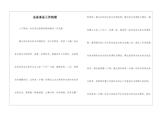 全县食品工作构想