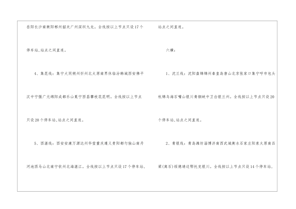 全国高铁基本线路图_第2页