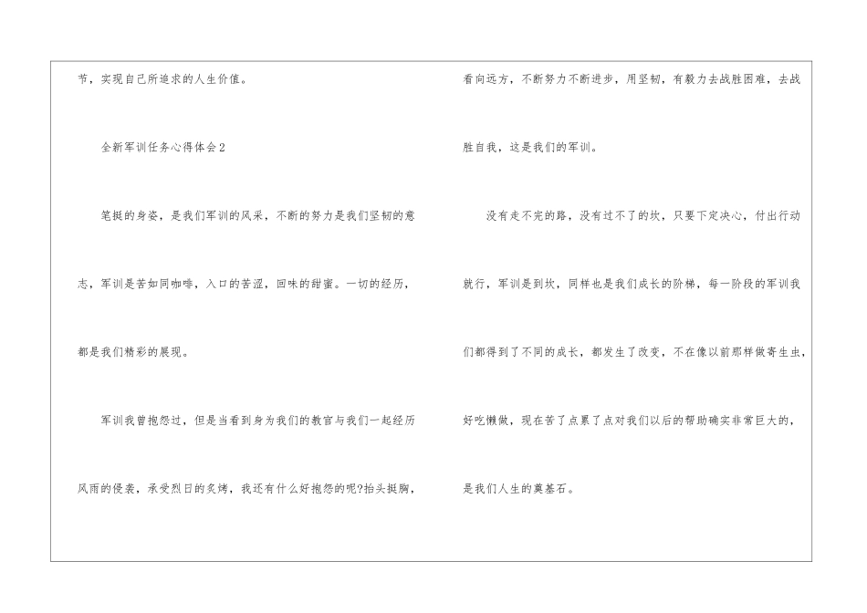 全新军训任务心得体会2024_第3页