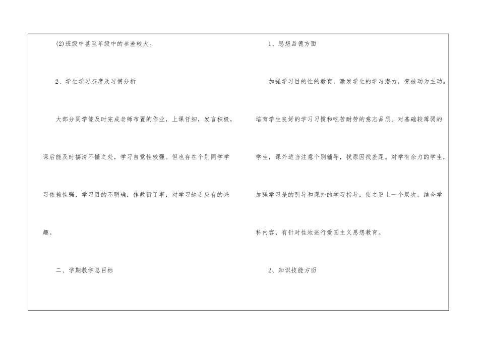 八年级下册教学教学工作计划汇编八篇_第2页