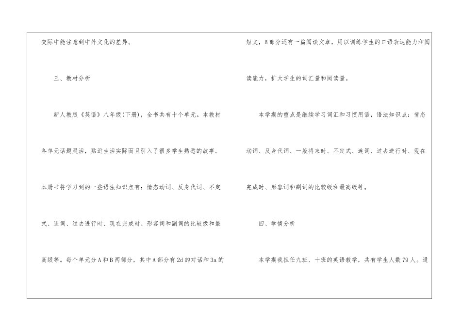 八年级下英语教学计划_第3页