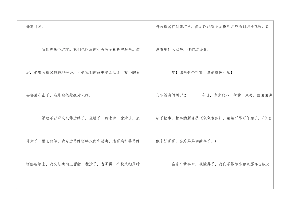 八年级寒假周记9篇_第2页