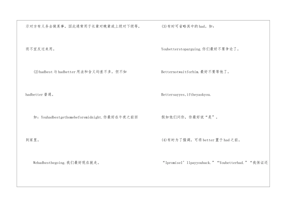 八年级英语hadbetter的用法讲解_第3页