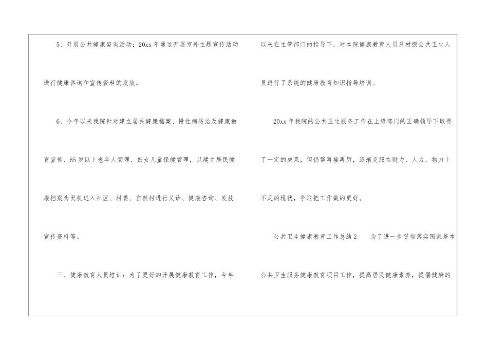 公共卫生健康教育工作总结_第3页
