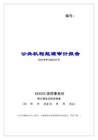 公共机构能源审计报告