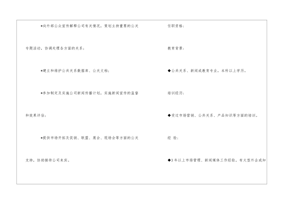 公关主管岗位说明书--_第2页