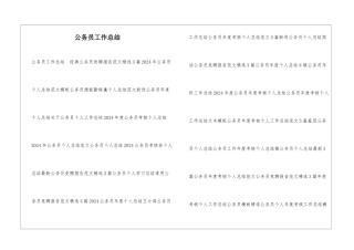 公务员工作总结