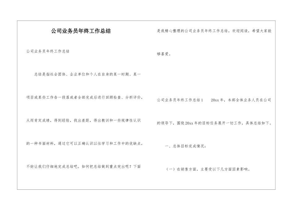 公司业务员年终工作总结_第1页