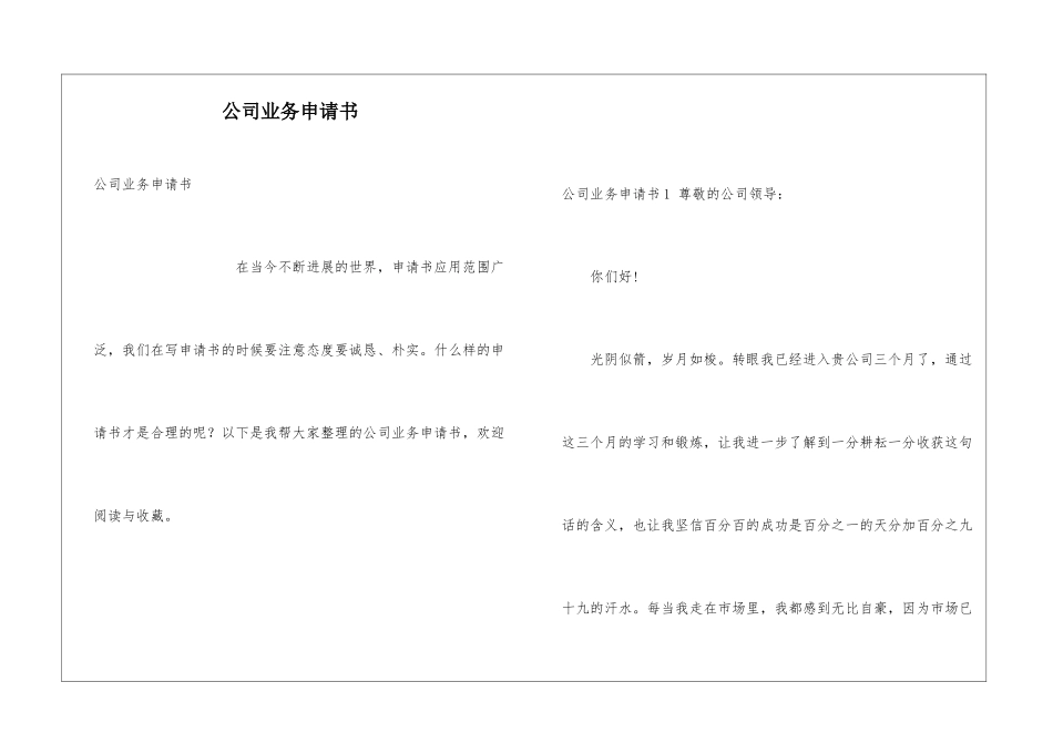 公司业务申请书_第1页