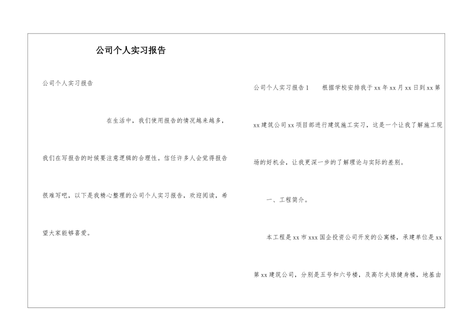 公司个人实习报告_第1页