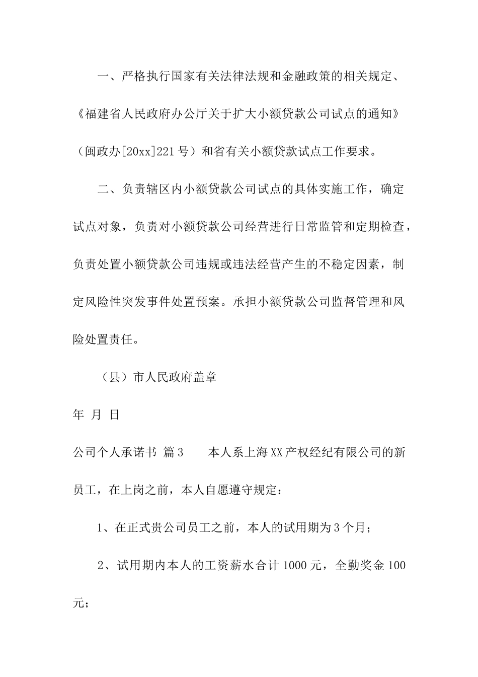 公司个人承诺书6篇_第3页