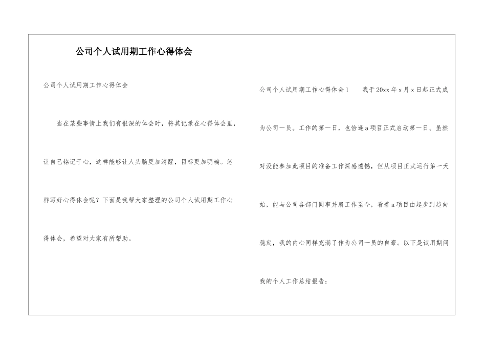 公司个人试用期工作心得体会_第1页