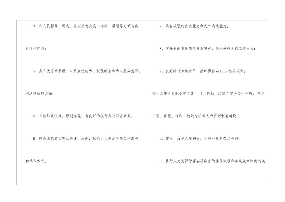 公司人事专员职责_第2页