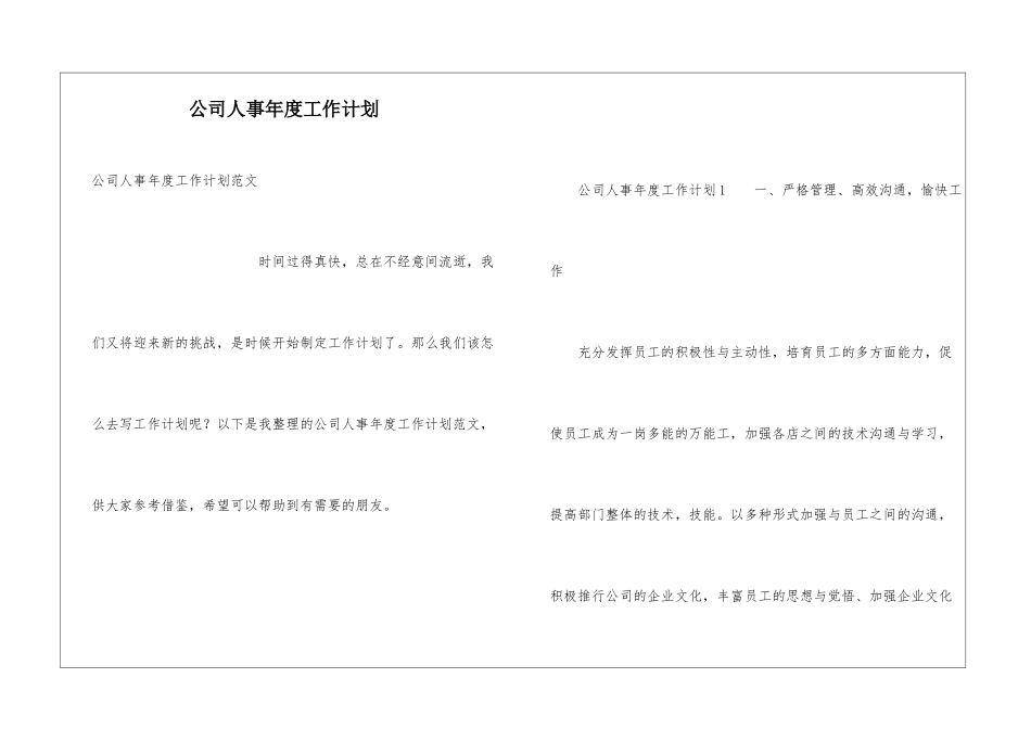 公司人事年度工作计划_第1页