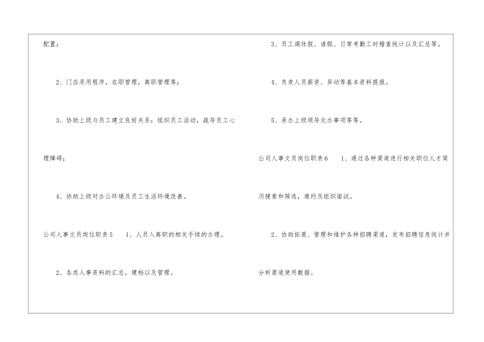 公司人事文员岗位职责_第3页