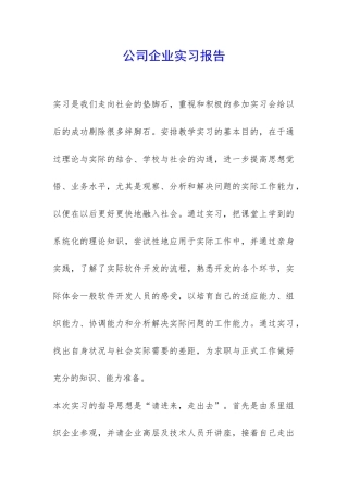 公司企业实习报告-