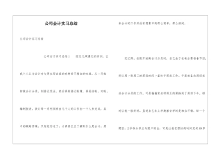 公司会计实习总结