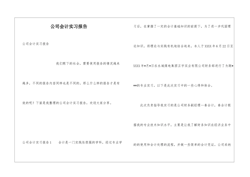 公司会计实习报告_第1页