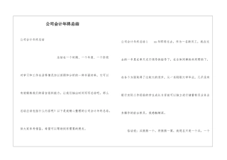 公司会计年终总结