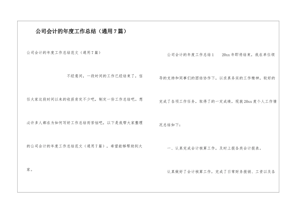 公司会计的年度工作总结_第1页