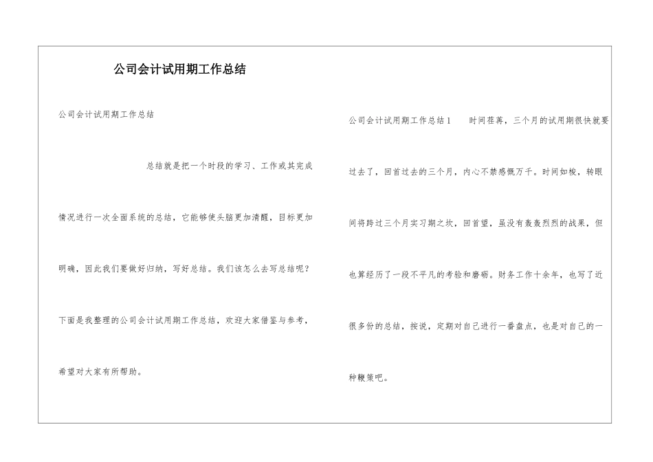 公司会计试用期工作总结_第1页
