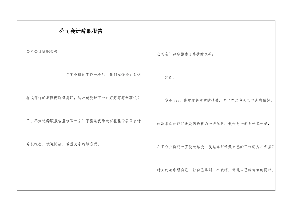 公司会计辞职报告_第1页