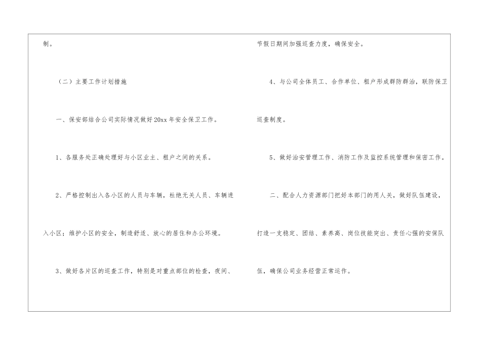 公司保安队长月度工作计划4篇_第3页