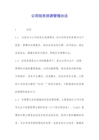 公司信息资源管理办法-