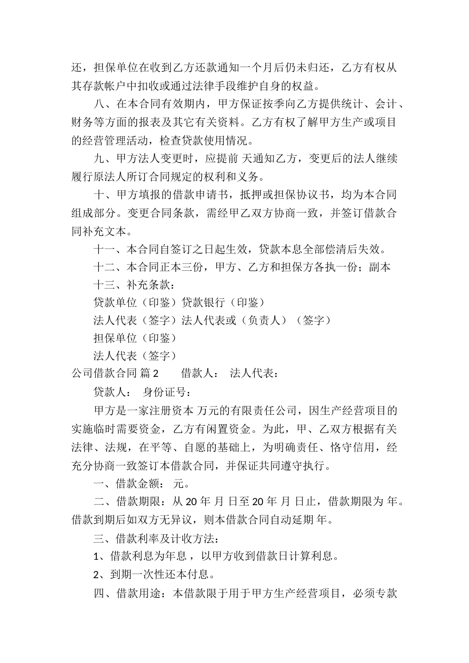 公司借款合同合集五篇_第2页