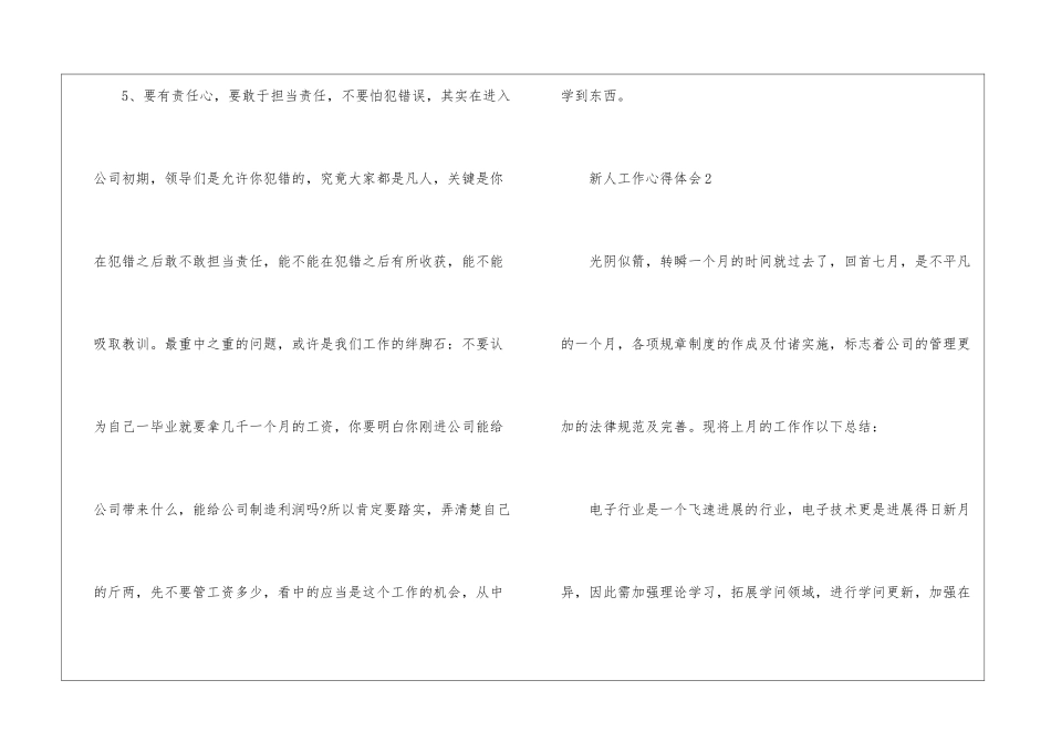 公司入职新人工作心得感想大全_第3页