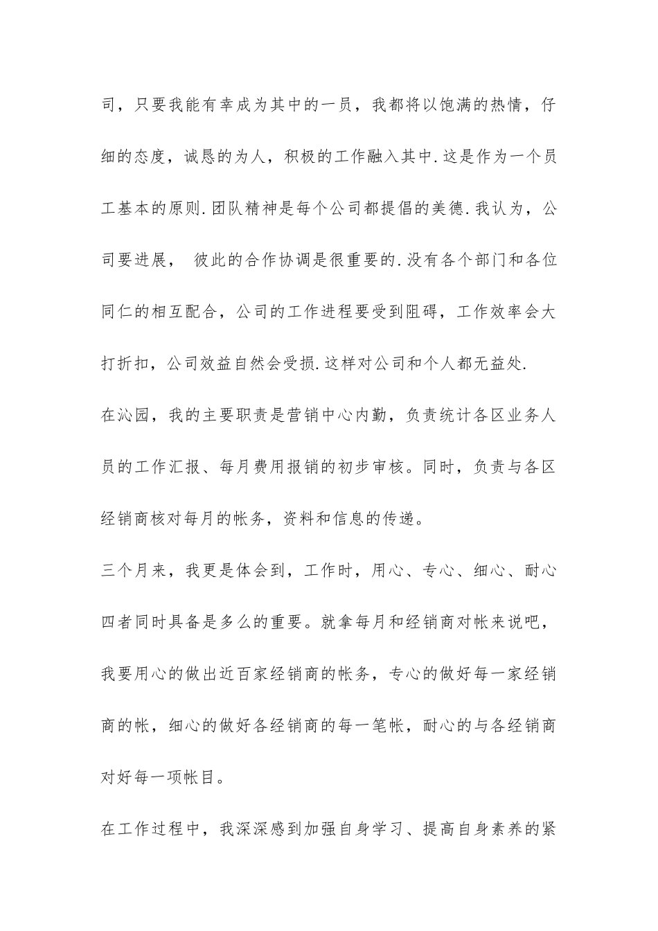 公司内勤试用期工作总结-_第2页