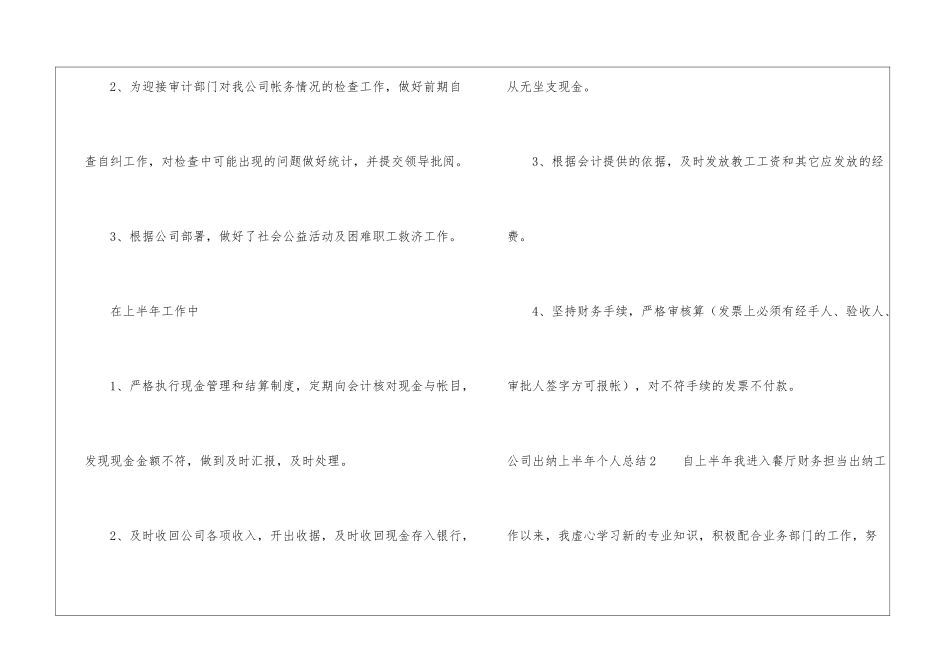 公司出纳上半年个人总结_第2页