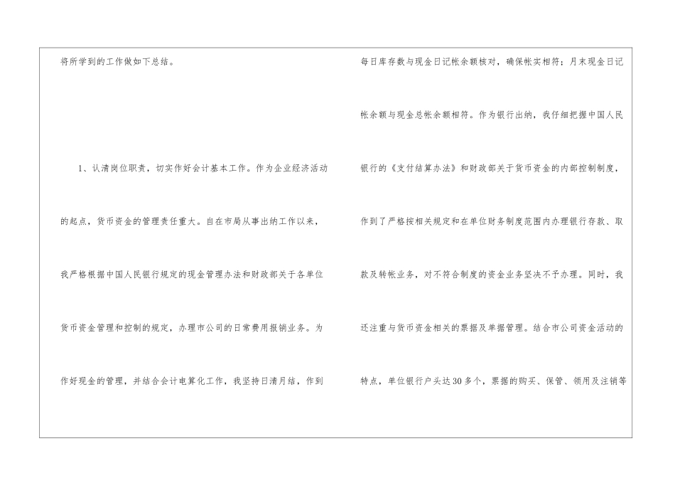 公司出纳会计的工作总结_第2页