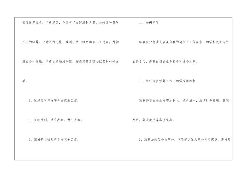 公司出纳个人工作计划_第2页
