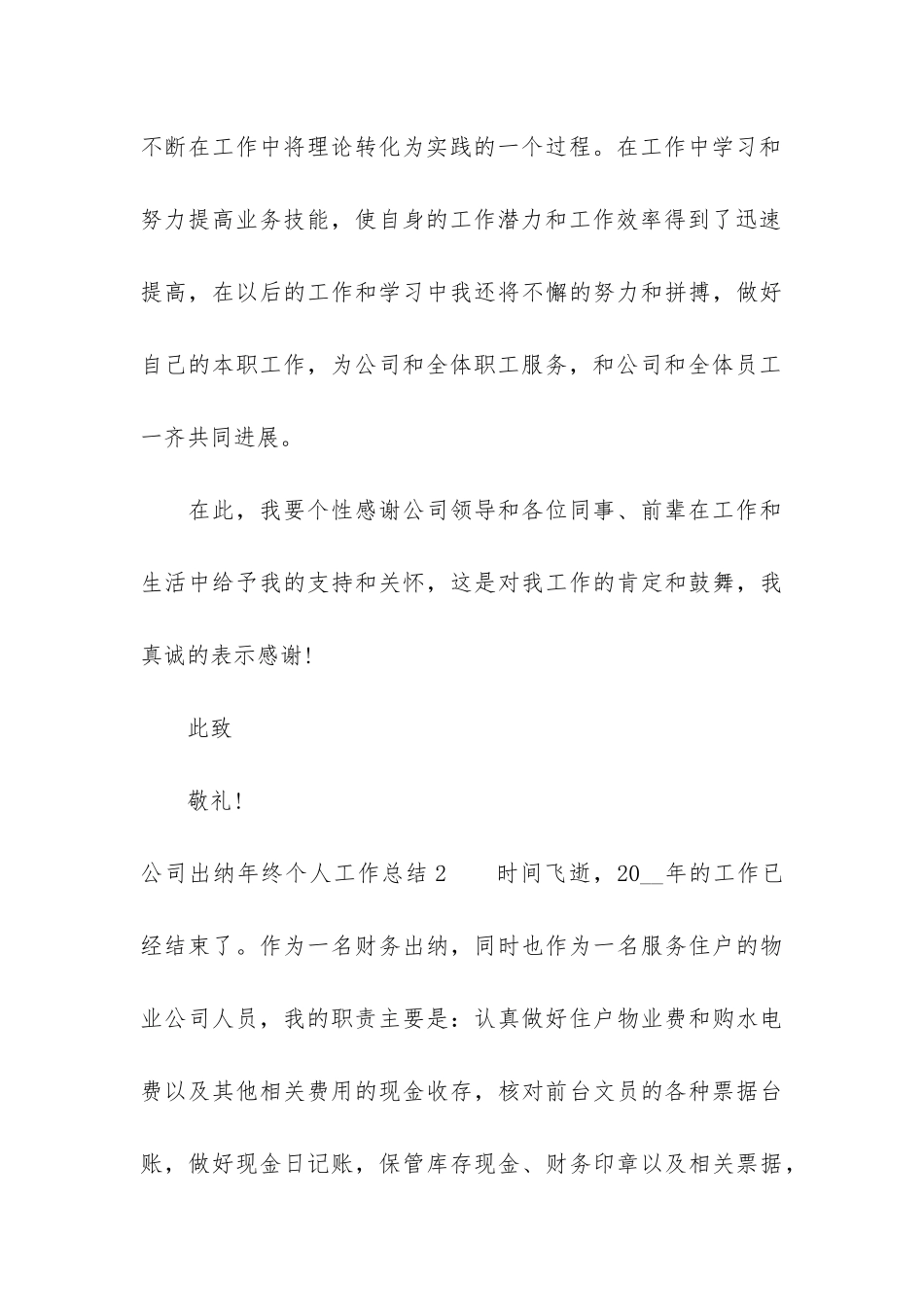 公司出纳年终个人工作总结5篇-出纳年终总结个人大全_第3页