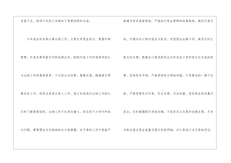 公司出纳年终工作总结模板汇编十篇_第2页