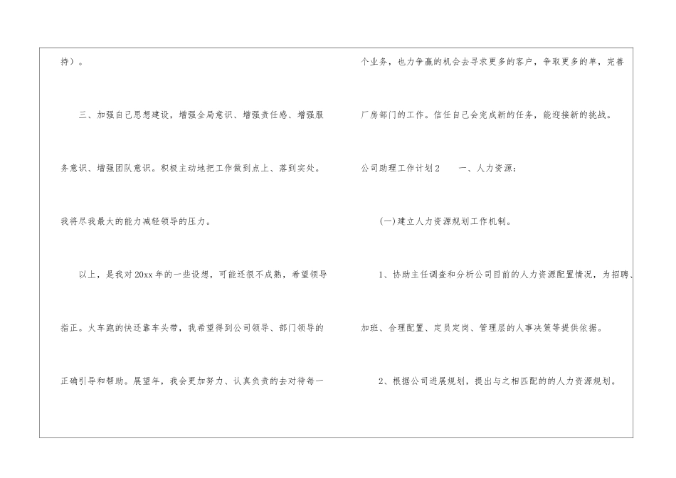 公司助理工作计划集合15篇_第3页