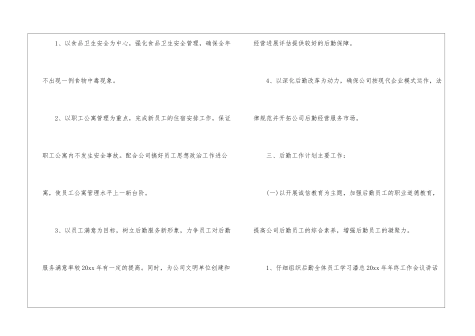 公司后勤管理工作计划(4篇)_第2页