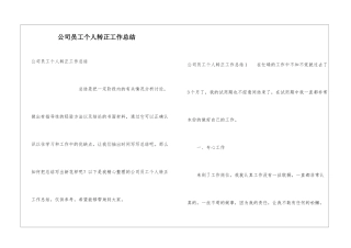 公司员工个人转正工作总结