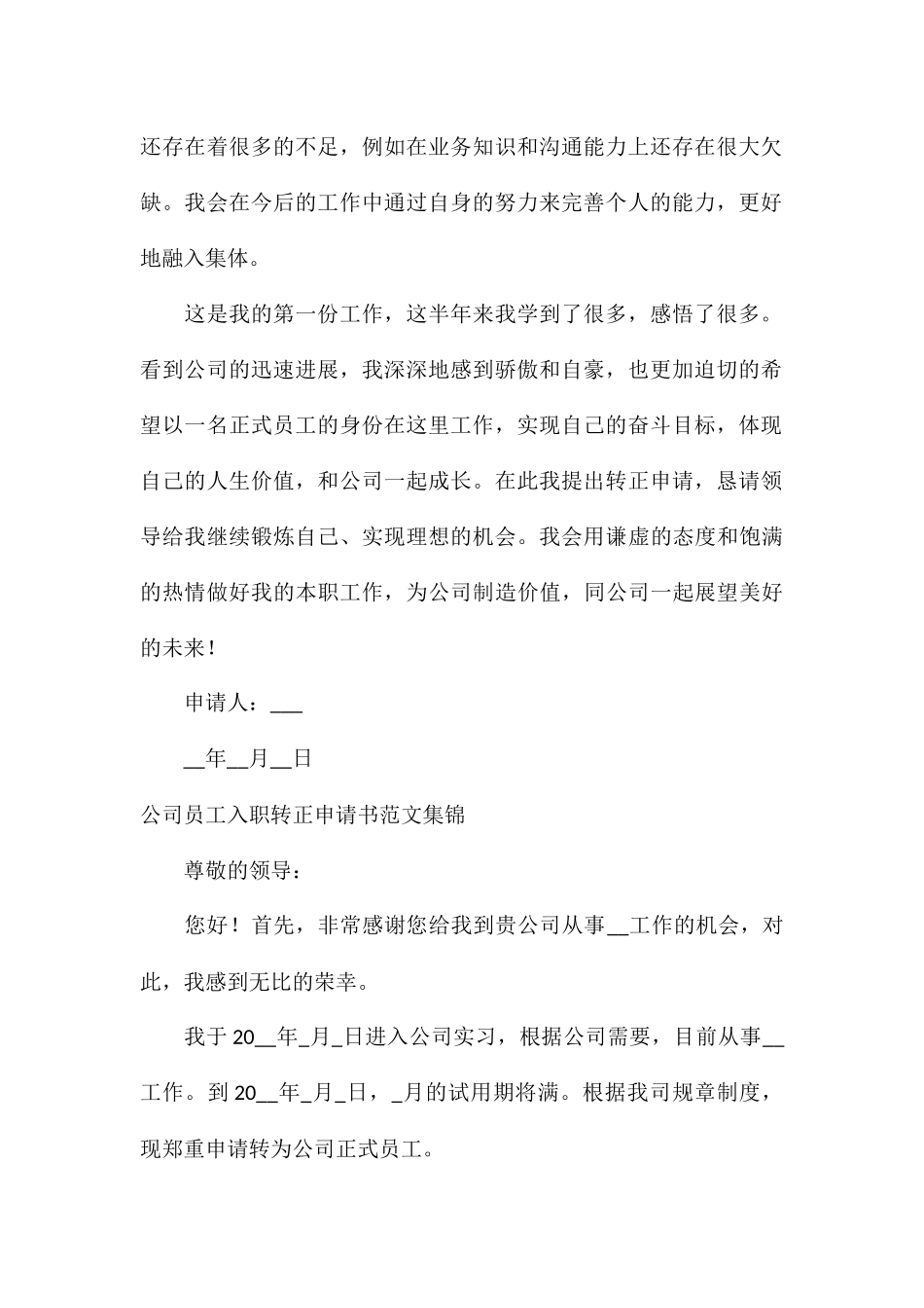 公司员工入职转正申请书集锦_第2页