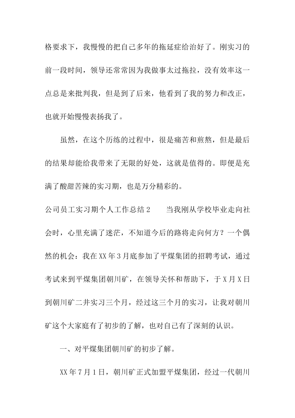 公司员工实习期个人工作总结_第3页