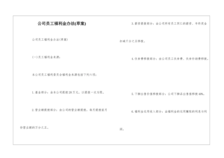 公司员工福利金办法--_第1页