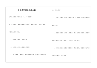 公司员工绩效考核方案--