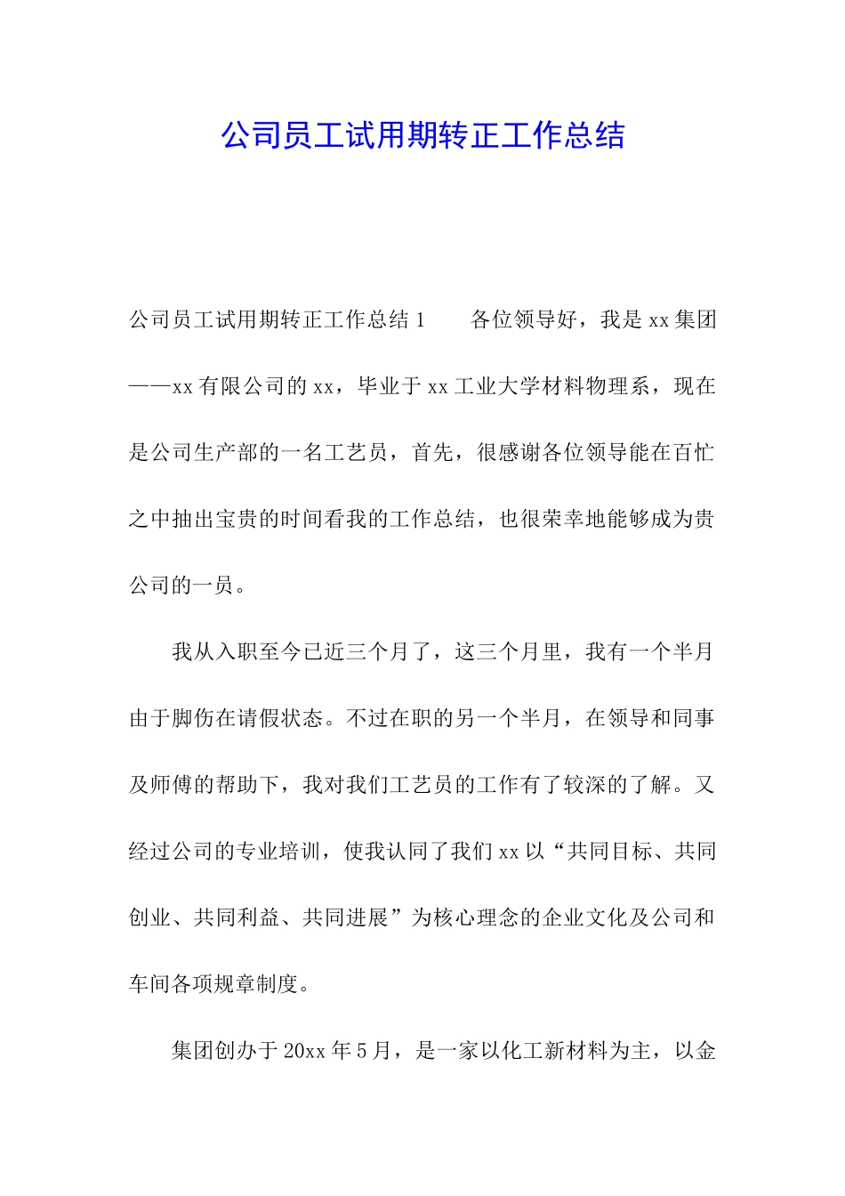 公司员工试用期转正工作总结_第1页