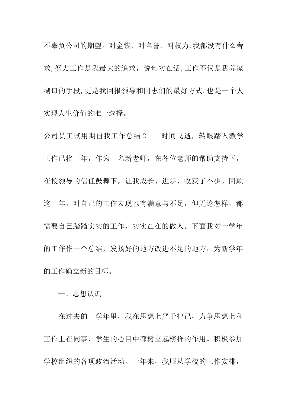 公司员工试用期自我工作总结_第3页