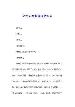 公司安全制度评估报告