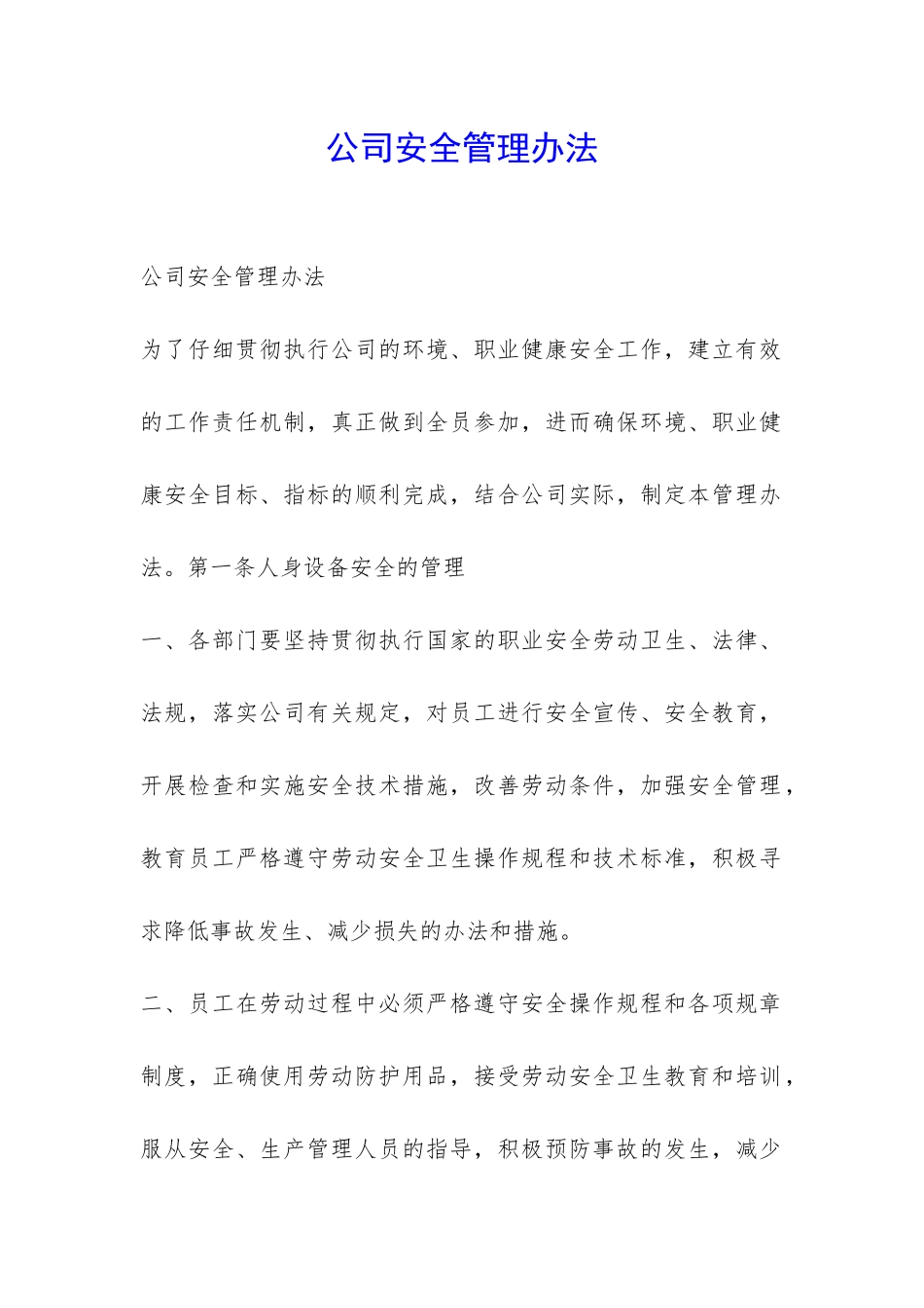 公司安全管理办法-_第1页