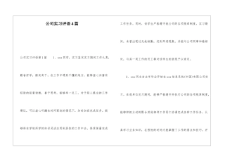 公司实习评语4篇