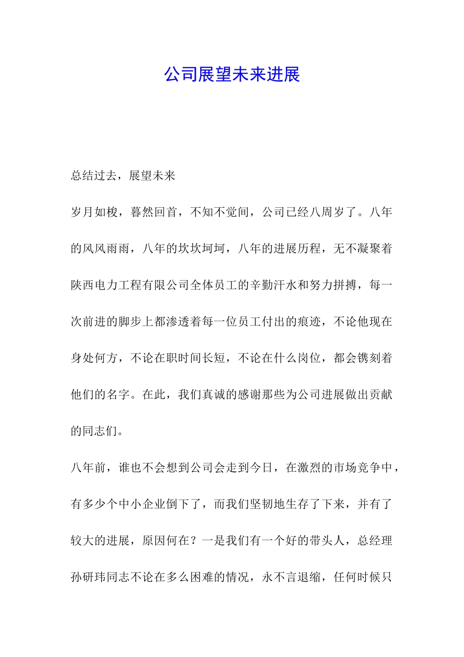 公司展望未来发展_第1页