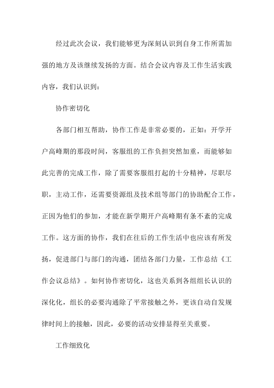 公司工作一天会议总结_第2页